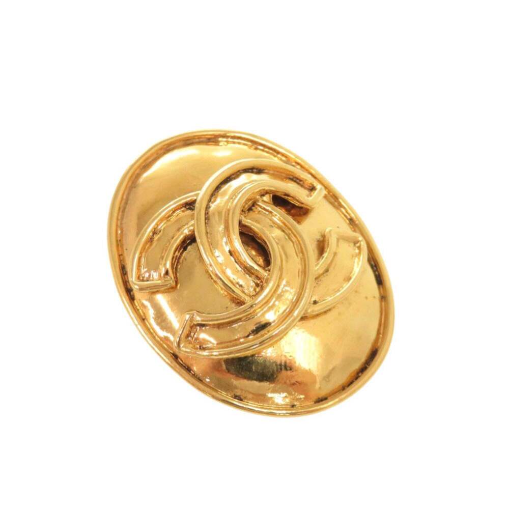CHANEL Authentic Vintage Gold Logo Earrings - Picture 10 of 10